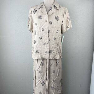 NWT Leslie Fay Haberdashery Womens Two-Piece Blouse and Skirt Size S